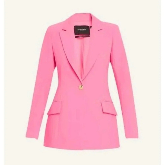 New $695 Retrofete Coat Women Hyper Pink Large Kristen Cutaway Bergdorf Goodman - Picture 1 of 15